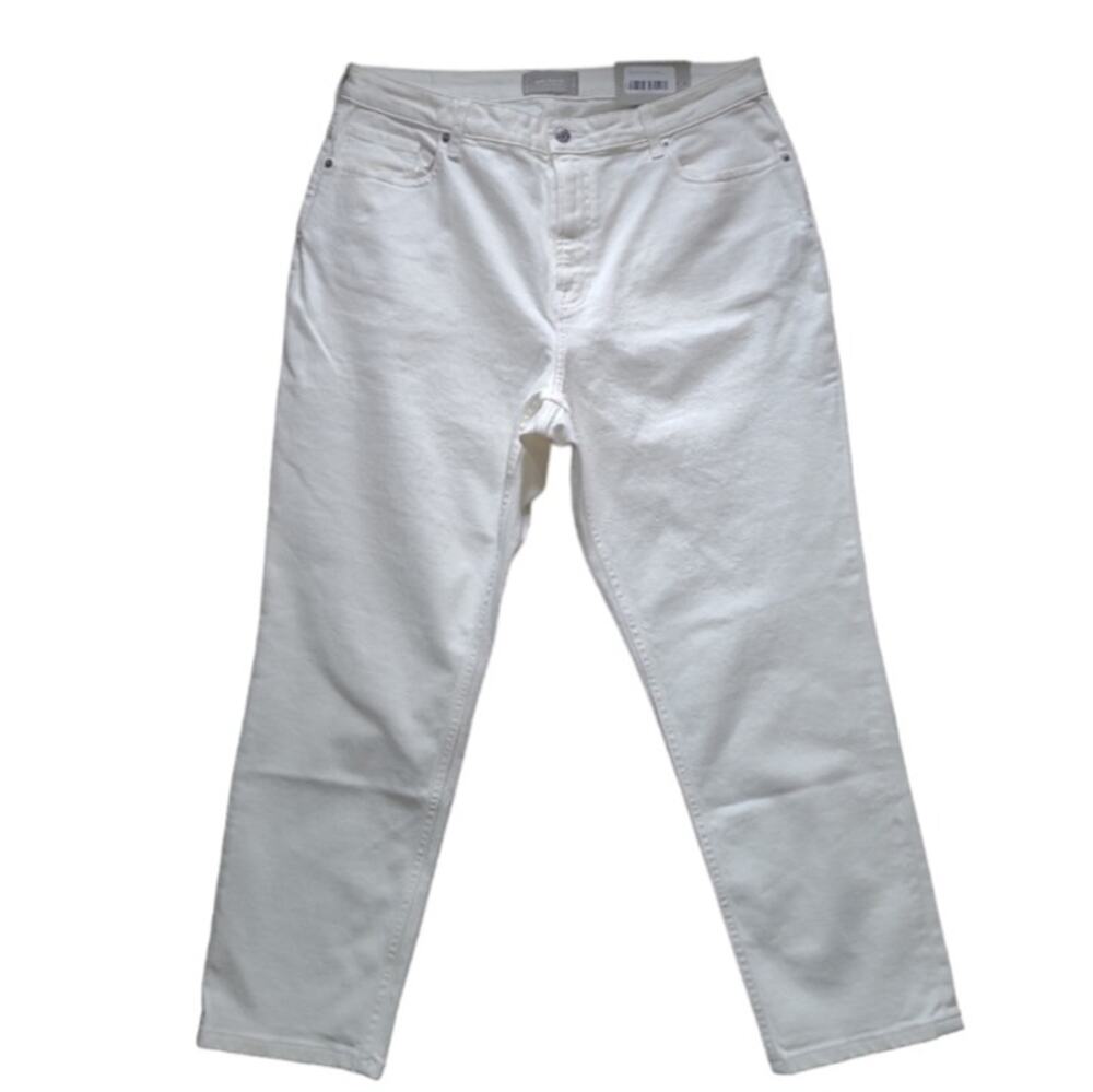 NWT Everlane Curvy Cheeky High Rise Straight Jean 34R White Fall Classic Denim